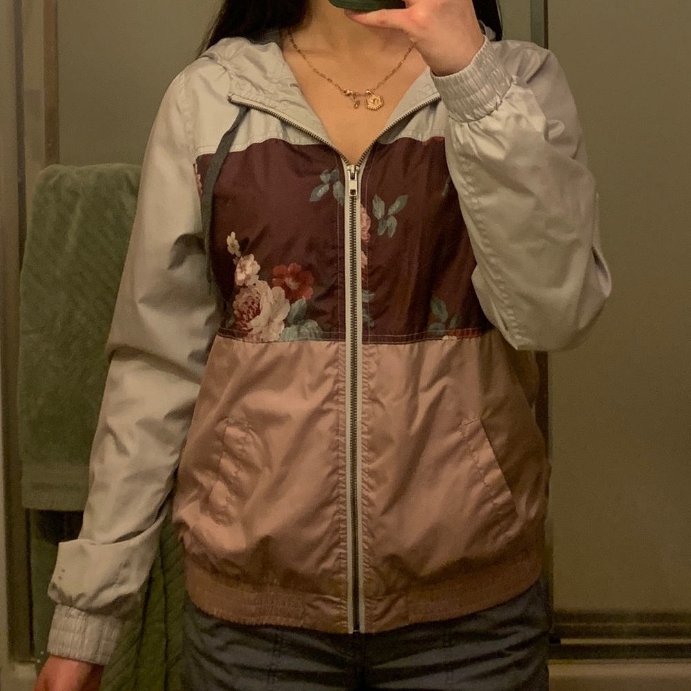 Zumiez windbreaker jacket, floral design